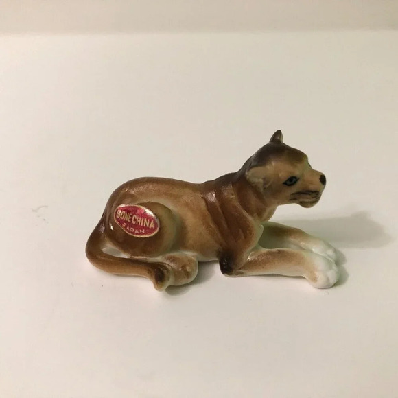 Vintage Miniature Lioness Lion Bone China Figurine Japan 1 Inch Tall Figure - Picture 5 of 14